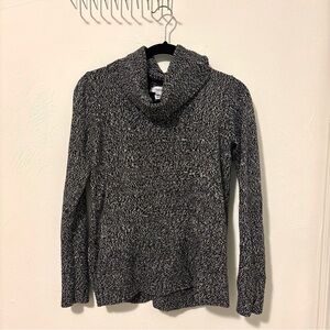 Calvin Klein Black and White Cowl Neck Sweater